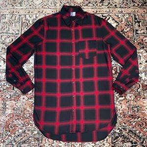 H&M - Red/Black Plaid Button Up